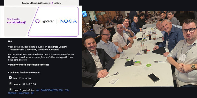 A Ubic, representada pelo nosso presidente Eng. Marcos Fonseca esteve presente ontem dia 05/06 no evento: IA para Data Centers: Transformando o Presente, Moldando o amanhã, realizado pela Lightera e Nokia.