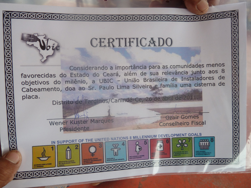 Entrega de Cisternas e Biblioteca Solidaria - Comunidade de Targinos/Canindé/CE