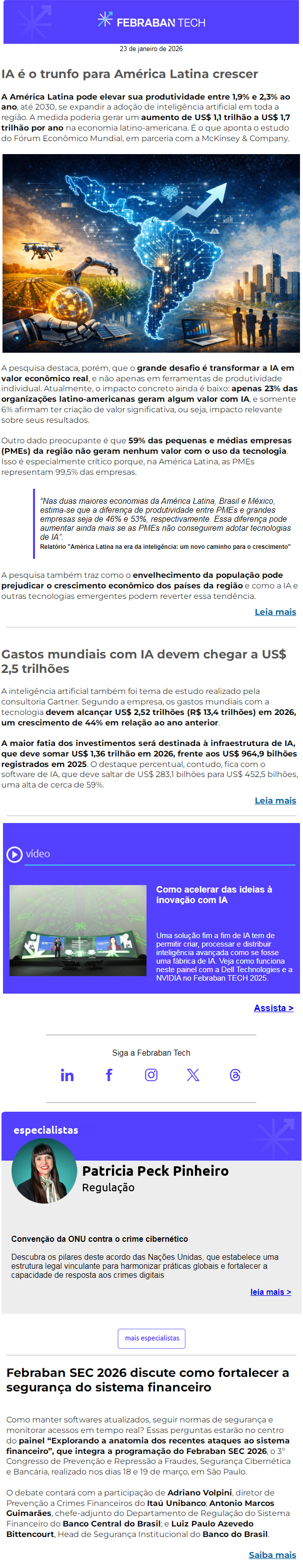 IA é o trunfo para América Latina crescer - Newsletter