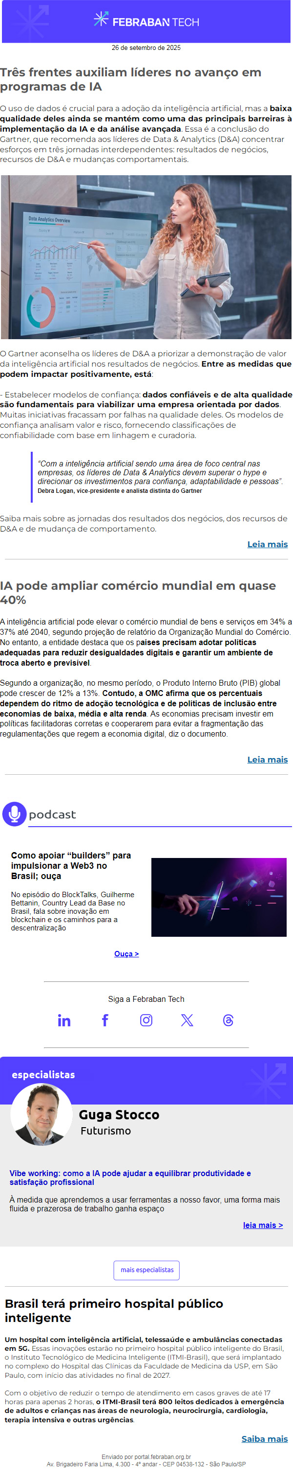 Três frentes auxiliam líderes no avanço em programas de IA - Newsletter