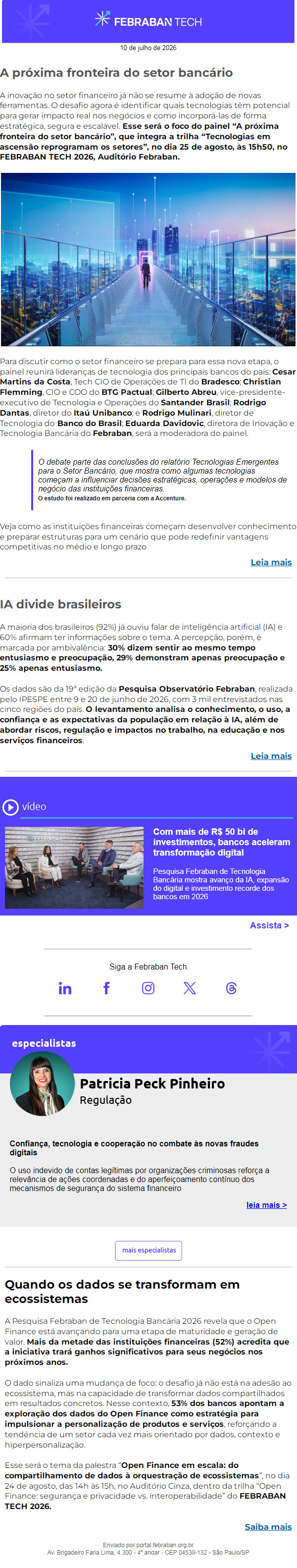 A próxima fronteira do setor bancário e o que os brasileiros pensam sobre IA - Newsletter