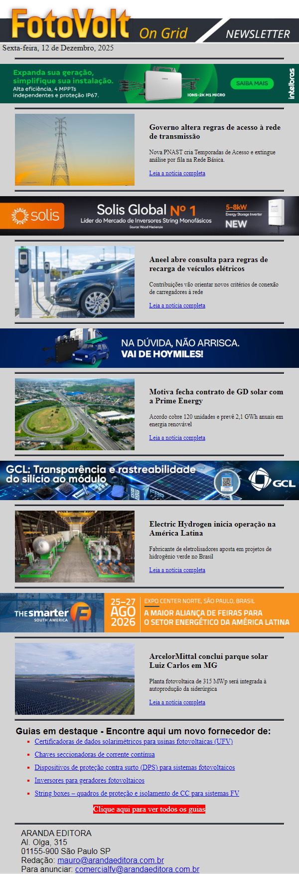 Governo redefine acesso à rede de transmissão | Aneel revisa regras de conexão para recarga de VEs | Electric Hydrogen inicia operação no Brasil