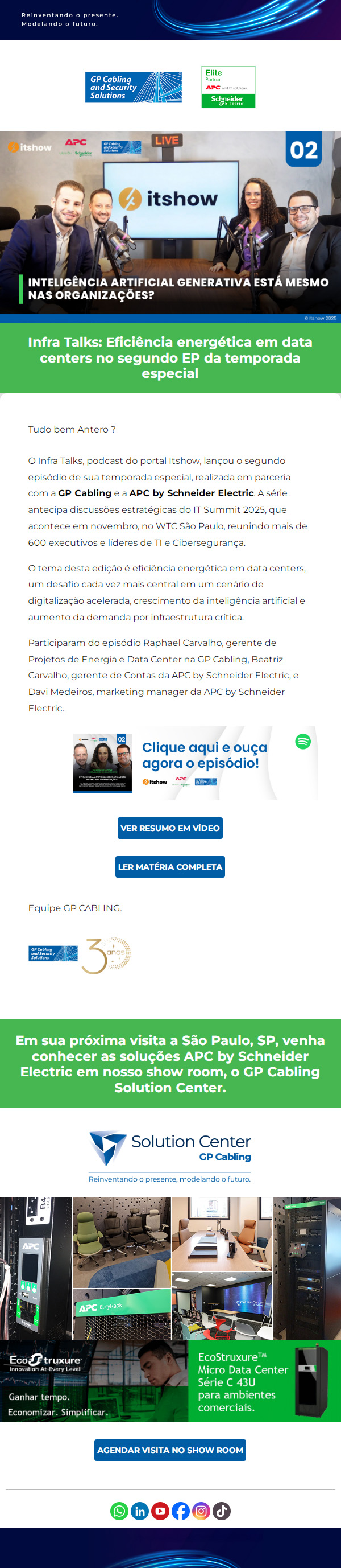 Podcast Infra Talks: Eficiência energética em data centers.