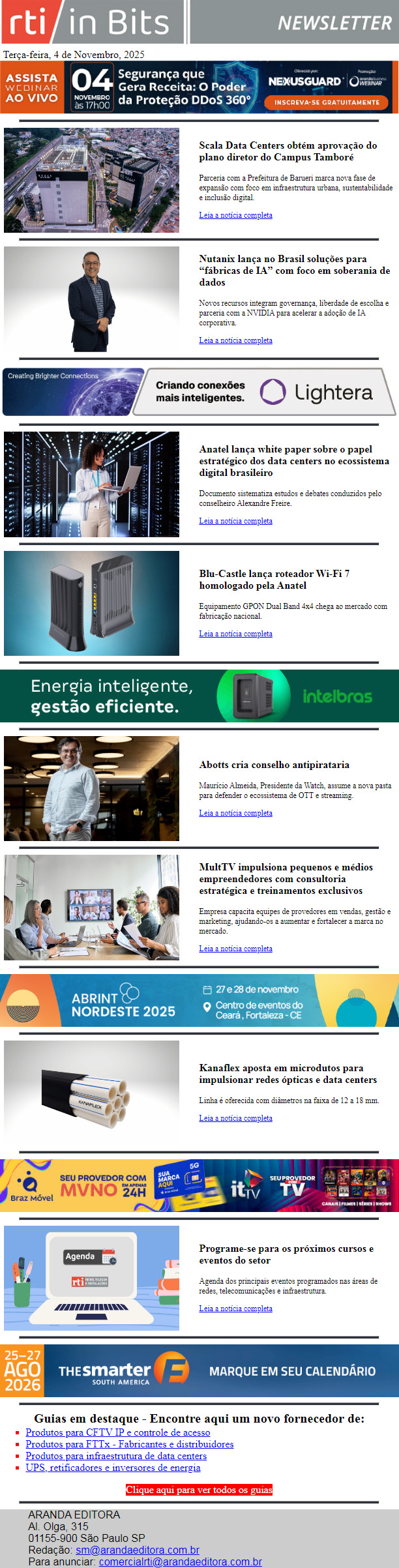 Infraestrutura digital ganha força: Scala amplia campus de data centers | Anatel destaca papel estratégico do setor