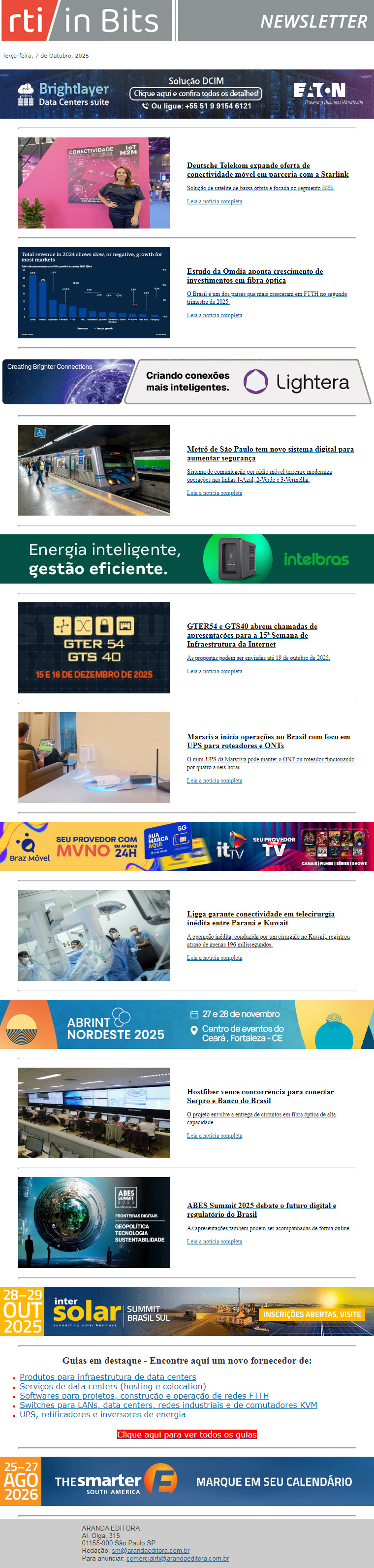 Fibra, 5G e satélite: Futurecom 2025 mostra como a conectividade se reinventa