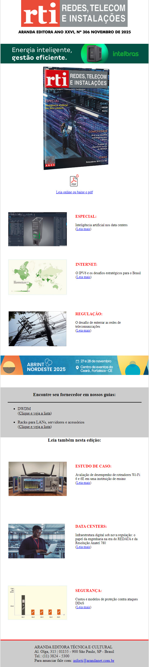 Tudo sobre a aplicação da IA nos data centers, na RTI de novembro