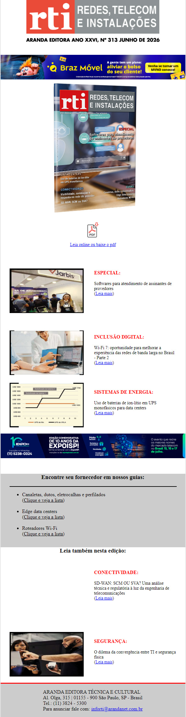 Softwares de atendimento, fornecedores de Roteadores Wi-Fi e Edge Data Centers, na nova RTI