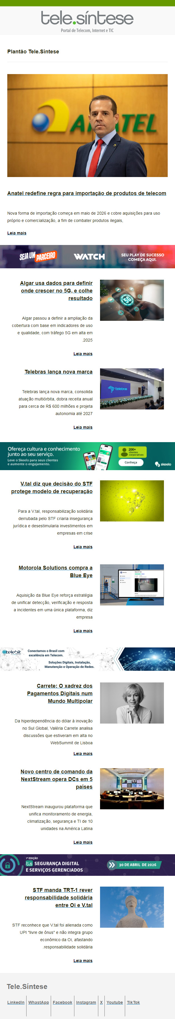 Anatel redefine regra para importação de produtos de telecom